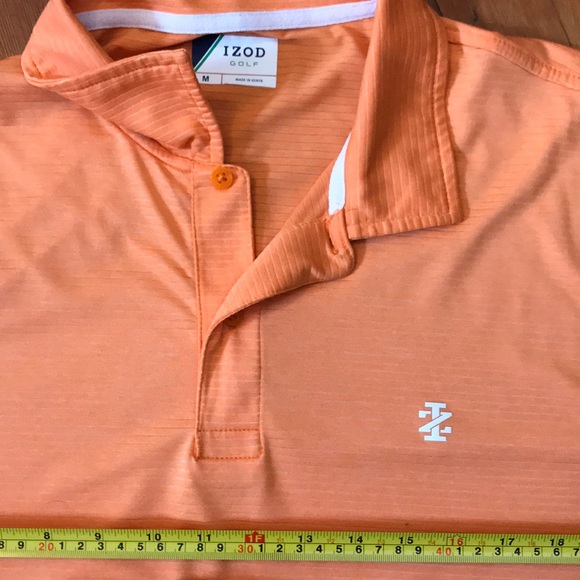 Men's Izod Golf Short Sleeve Orange Polo - Picture 3 of 8